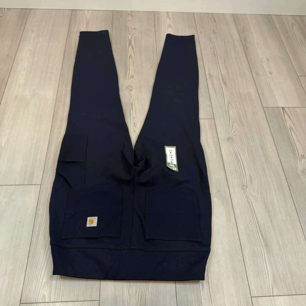 NWT Carhartt 102482 Force Leggings Medium Navy Blue Fitted Cargo Stretch Pockets